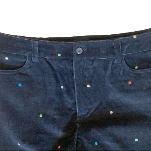 4/$20 Rafaella Multi Color Polka Dot Corduroy Pants Size 14 Stretch Straight Leg - Picture 3 of 4